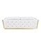 Homeroots 89" White And Silver Leather Sofa 551594 - alternate 8