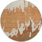 Homeroots 8' Orange And Brown Round Abstract Washable Indoor Outdoor Area Rug 613646 - alternate 3