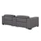 Homeroots 93in Dark Gray and Brown Leather Power Reclining Loveseat With Storage 720541 - alternate 1