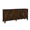 Homeroots 66in Brown Wood Carved Geometric Accent Cabinet With Four Doors 691654 - alternate 2