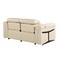 Homeroots 65in Cream and Black Italian Leather Power Reclining Loveseat 720490 - alternate 6