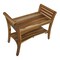 Homeroots Rectangular Teak Shower Bench With Shelf And Handles In Naturalfinish 376720 - alternate 3