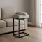 Homeroots 10.25" X 15.75" X 24.5" Grey Finish Drawer And Black Metal Accent Table 333188 - alternate 3