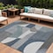 Homeroots 8' X 10' Gray Blue And Ivory Geometric Washable Indoor Outdoor Area Rug 616727 - alternate 1