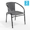 Flash Furniture Lila  Gray Rattan Indoor-Outdoor Restaurant Stack Chair, PK2 2-TLH-037-GY-GG - alternate 6