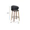 Homeroots Set of Two 26" Black and Brown Faux Leather and Solid Wood Low Back Counter Height Bar Chairs, 2PK 555080 - alternate 3