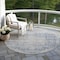 Homeroots 8' Blue And Ivory Round Oriental Washable Indoor Outdoor Area Rug 605105 - alternate 3