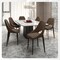 Leisuremod Amalfi Modern Dining Chair - Upholstered Accent Side Chair, Metal Legs, 4PK AC48DBR4 - alternate 4