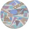 Homeroots 8' Brown Teal Blue And Ivory Round Geometric Washable Indoor Outdoor Area Rug 617952 - alternate 4