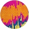 Homeroots 8' Pink Orange And Blue Round Abstract Washable Indoor Outdoor Area Rug 613640 - alternate 3