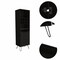 Homeroots 71in Black Tall Bar Cabinet with Two Door Panels and Top Wine Glass Rack 473306 - alternate 3
