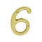 Ives House Number, Character: 6, 4 in H Character, Brass Character, Solid Brass SC2-3066-605 - alternate 1