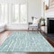 Homeroots 8' X 10' Teal Blue And Ivory Abstract Washable Indoor Outdoor Area Rug 588519 - alternate 2