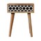 Homeroots 22" Black White And Brown Solid Wood Geometric Bone Inlay One Drawer Nightstand 651519 - alternate 1