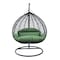Leisuremod Teardrop Hanging Swing Chair with Stainless Steel Stand, 440 lb Capacity, Weatherproof RSCBL-57DG - alternate 1