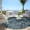 Homeroots 8' Teal Blue And Sky Blue Round Damask Washable Indoor Outdoor Area Rug 588198 - alternate 2