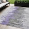 Homeroots 5' X 8' Purple Ivory And Charcoal Abstract Washable Indoor Outdoor Area Rug 582399 - alternate 1