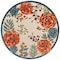Homeroots 8' Ivory Orange Green And Blue Round Floral Indoor Outdoor Area Rug 548069 - alternate 4