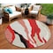 Homeroots 8' Red Black And Beige Round Abstract Washable Indoor Outdoor Area Rug 600998 - alternate 1