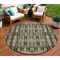 Homeroots 8' Black Taupe And Beige Round Moroccan Washable Indoor Outdoor Area Rug 577183 - alternate 1