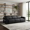 Homeroots 100" Black Top Grain Leather Reclining Metal USB Sofa 720428 - alternate 2