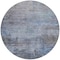 Homeroots 8' Gray And Blue Round Abstract Washable Indoor Outdoor Area Rug 616234 - alternate 2