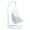 Leisuremod White Wicker Hanging 2 person Egg Swing Chair with Dark Orange Cushions ESCW-57DOR - alternate 3