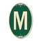 Signmission Letter M, 12 Inch X 18 Inch Architectural Oval, Heavy Gauge Aluminum A-OV-G-1218-22940 - alternate 1