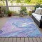 Homeroots 9' X 12' Sky Blue Lavender And Ivory Abstract Washable Indoor Outdoor Area Rug 602675 - alternate 4