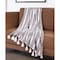 Homeroots 50" X 60" Charcoal Woven Cotton Striped Throw Blanket with Tassels 548931 - alternate 2
