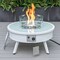 Leisuremod Walbrooke Outdoor Patio Aluminum Round Fire Pit Side Table with Lid and Fire Glass, White WW-29-GL - alternate 3