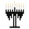 Vintiquewise Modern Decorative 9-Branch Hanukkah Menorah with LED Candles in Sleek Finish, Black QI004910.BK - alternate 1