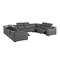 Homeroots Dark Gray Italian Leather Power Reclining U Shaped Eight Piece Corner Sectional With Console 632574 - alternate 7