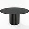Homeroots 60" Black Solid Wood Pedestal Base Round Top Dining Table 721045 - alternate 1