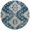 Homeroots 8' Navy Blue Beige And Ivory Round Medallion Washable Indoor Outdoor Area Rug 589010 - alternate 3
