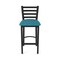 Holland Bar Stool Co 30" Stationary Bar Stool, Black Wrinkle, Graph Tidal Seat 40030BW022 - alternate 3