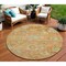 Homeroots 8' Coral Blue And Green Round Floral Washable Indoor Outdoor Area Rug 604074 - alternate 1
