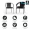 Flash Furniture Lila  Black Rattan Indoor-Outdoor Restaurant Stack Chair, PK4 4-TLH-037-BK-GG - alternate 4