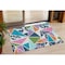 Homeroots 3' X 5' Dark Blue Green And Pink Geometric Washable Indoor Outdoor Area Rug 600408 - alternate 1