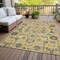 Homeroots 9' X 12' Yellow Gray And Charcoal Oriental Washable Indoor Outdoor Area Rug 582084 - alternate 3