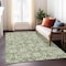 Homeroots 10' X 14' Green Gray And Ivory Floral Washable Indoor Outdoor Area Rug 595948 - alternate 4