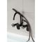 Kingston Brass Three-Handle 2-Hole Adjustable Wall Mount Clawfoot Tub Faucet with Knurled Handle and Hand Shower AE8155RKX - alternate 3