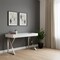 Homeroots 48" White and Silver Wood and Stainless Steel Writing Desk With Two Drawers 543745 - alternate 2