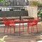 Leisuremod Devon Tree Design Glass Top Aluminum Base Indoor Outdoor Bistro Dining Table, Red DT31R - alternate 2