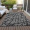 Homeroots 10' X 14' Gray and Black Abstract Washable Non Skid Indoor Outdoor Area Rug 559279 - alternate 3