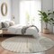Homeroots 8' Taupe Beige And Ivory Round Striped Washable Indoor Outdoor Area Rug 583084 - alternate 2
