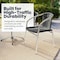 Flash Furniture Round Table Set, Aluminum, Plastic, Rattan, Stainless Steel, Grey TLH-ALUM-24RD-020BKCHR2-GG - alternate 2