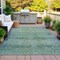 Homeroots 8' X 10' Teal Blue And Ivory Geometric Washable Indoor Outdoor Area Rug 630516 - alternate 3