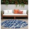 Homeroots 8' Blue And White Round Abstract Washable Indoor Outdoor Area Rug 559636 - alternate 1