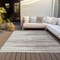 Homeroots 9' X 12' Ivory Brown And Gray Striped Washable Indoor Outdoor Area Rug 597257 - alternate 3